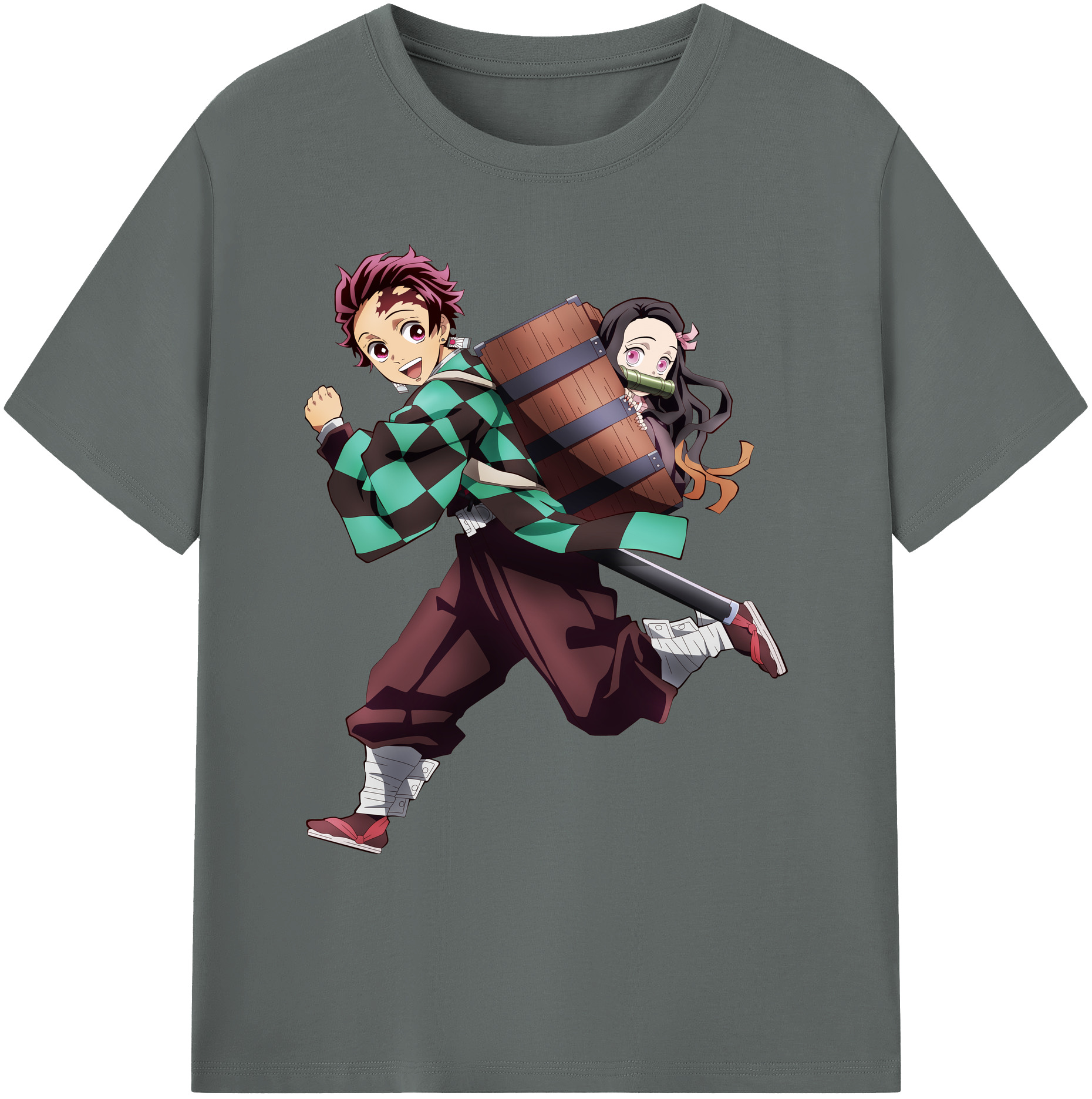（画像用） 鬼滅の刃 竈門 炭治郎／かまど たんじろう Kamado Tanjirou 綿100％ メンズ半袖Tシャツ｜肌触りやわらか＆通気性